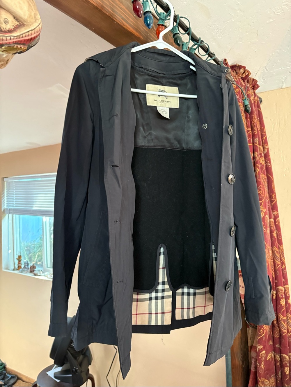 Burberry London Black/Navy Lightweight Trench Coat Jacket 2R – Missing Belts